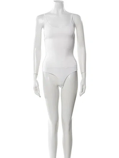 Pre-owned A.l.c Scoop Neck Sleeveless Bodysuit In White