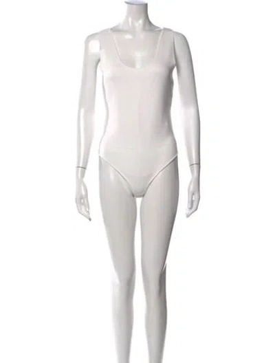 Pre-owned A.l.c Scoop Neck Sleeveless Bodysuit In White