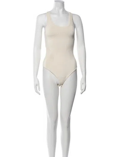 Pre-owned A.l.c Scoop Neck Sleeveless Bodysuit In Yellow