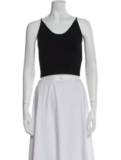 Pre-owned A.l.c Scoop Neck Sleeveless Crop Top In Black