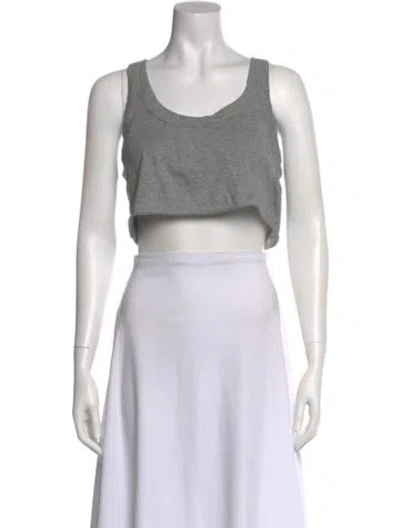 Pre-owned A.l.c Scoop Neck Sleeveless Crop Top In Black