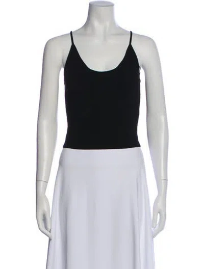 Pre-owned A.l.c Scoop Neck Sleeveless Crop Top In Black