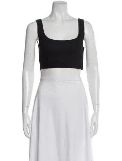 Pre-owned A.l.c Scoop Neck Sleeveless Crop Top In Black