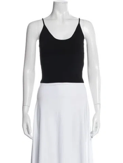 Pre-owned A.l.c Scoop Neck Sleeveless Crop Top In Black