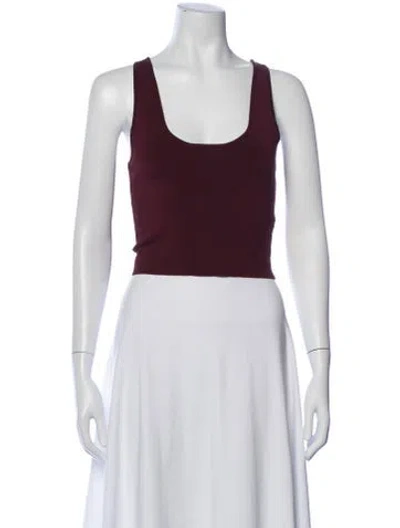 Pre-owned A.l.c Scoop Neck Sleeveless Crop Top In Burgundy