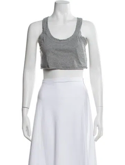 Pre-owned A.l.c Scoop Neck Sleeveless Crop Top In Gray