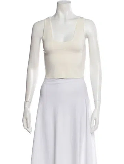 Pre-owned A.l.c Scoop Neck Sleeveless Crop Top In Neutral