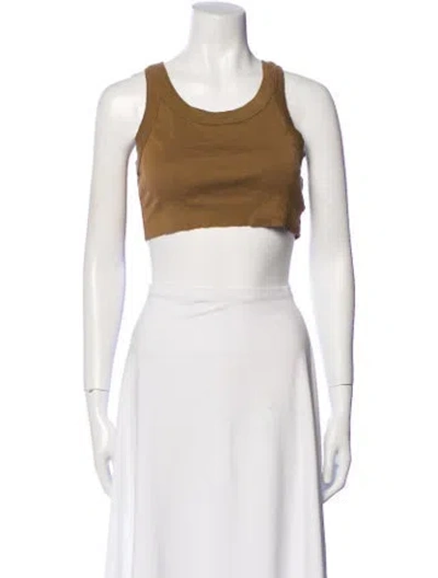 Pre-owned A.l.c Scoop Neck Sleeveless Crop Top In Neutral