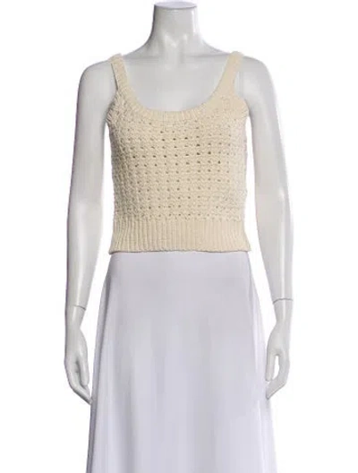 Pre-owned A.l.c Scoop Neck Sleeveless Crop Top In Neutral