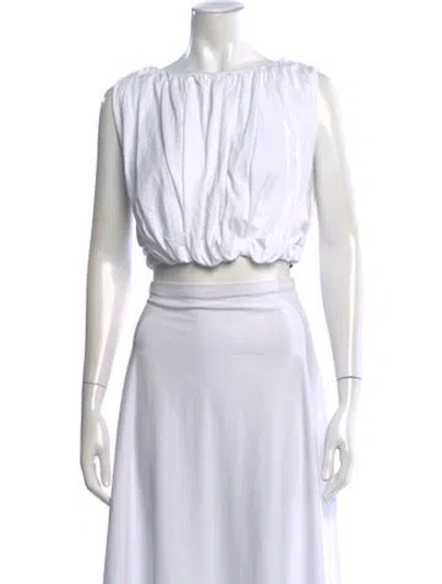 Pre-owned A.l.c Scoop Neck Sleeveless Crop Top In Neutral