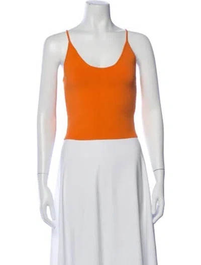 Pre-owned A.l.c Scoop Neck Sleeveless Crop Top In Orange