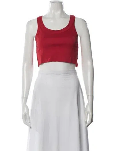 Pre-owned A.l.c Scoop Neck Sleeveless Crop Top In Red