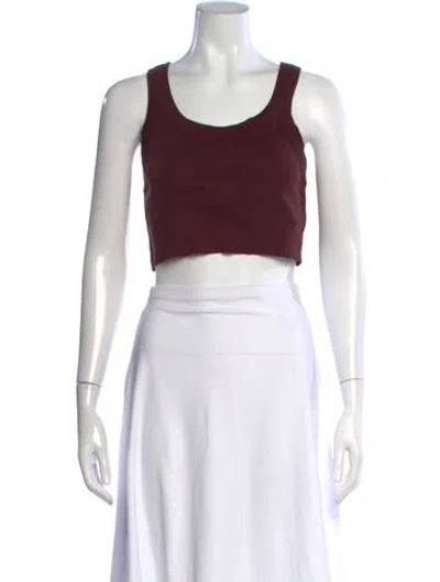 Pre-owned A.l.c Scoop Neck Sleeveless Crop Top W/ Tags In Brown