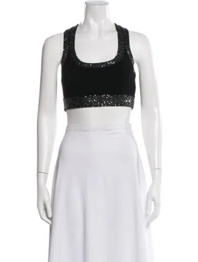 Pre-owned A.l.c Scoop Neck Sleeveless Crop Top In White