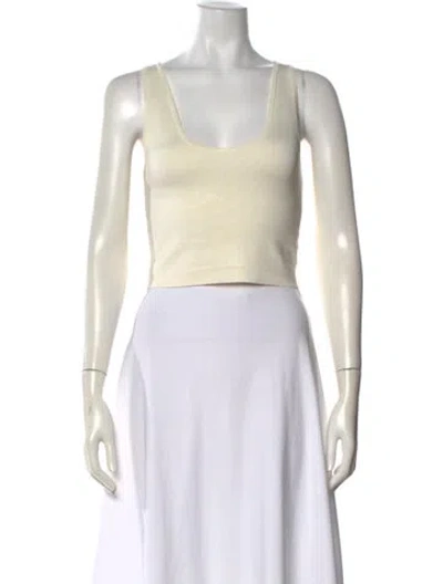 Pre-owned A.l.c Scoop Neck Sleeveless Crop Top In Yellow
