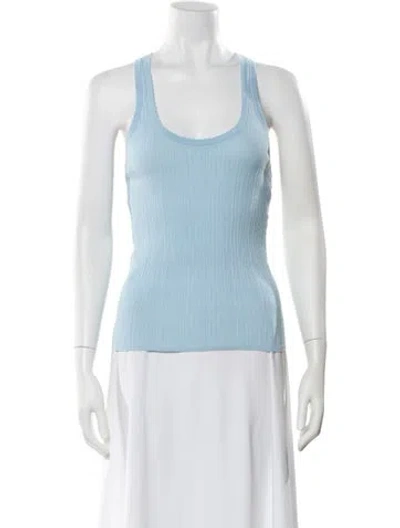 Pre-owned A.l.c Scoop Neck Sleeveless Top In Blue