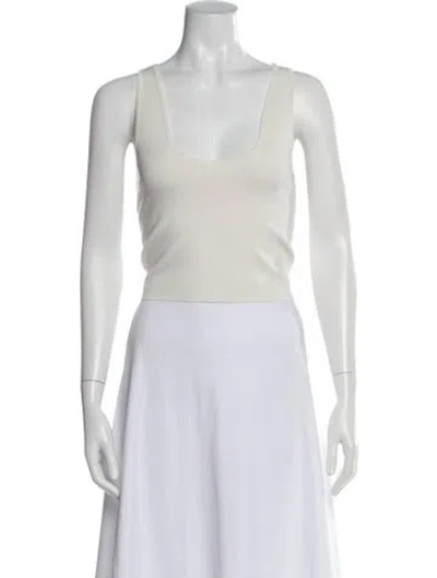 Pre-owned A.l.c Scoop Neck Sleeveless Top In White