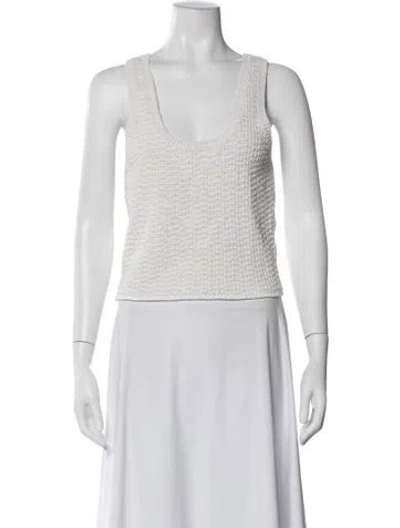 Pre-owned A.l.c Scoop Neck Sleeveless Top In White
