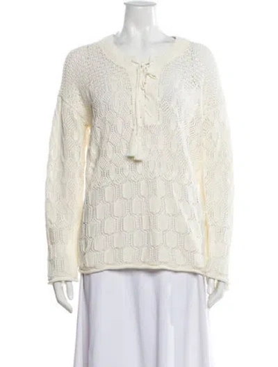 Pre-owned A.l.c Scoop Neck Sweater In White