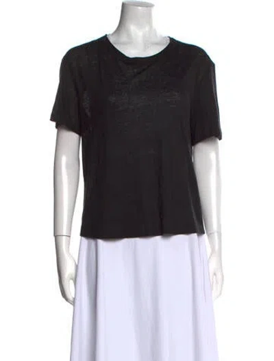 Pre-owned A.l.c Scoop Neck Three-quarter Sleeve T-shirt In Black