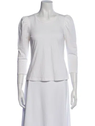 Pre-owned A.l.c Scoop Neck Three-quarter Sleeve T-shirt In White