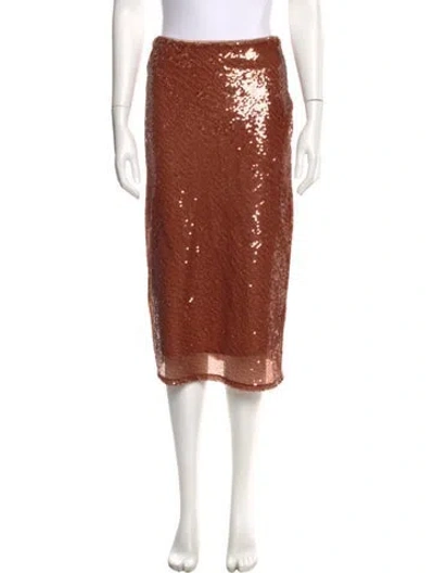Pre-owned A.l.c Sequin Embellishments Knee-length Skirt In Brown