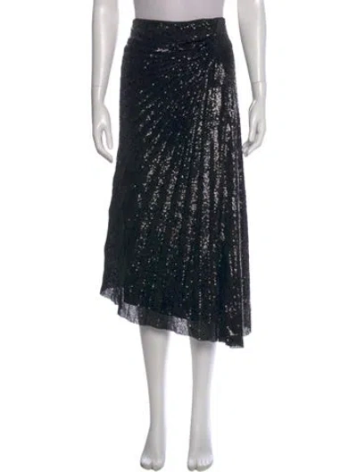Pre-owned A.l.c Sequin Embellishments Midi Length Skirt In Black