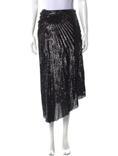 Pre-owned A.l.c Sequin Embellishments Midi Length Skirt In Black