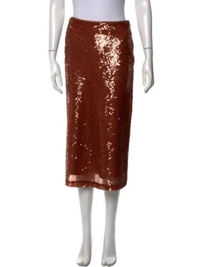 Pre-owned A.l.c Sequin Embellishments Midi Length Skirt In Brown