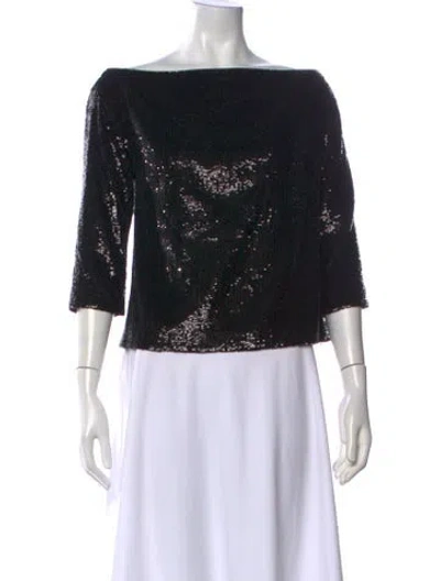 Pre-owned A.l.c Sequin Patterned Top In Black