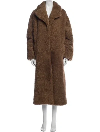 Pre-owned A.l.c Shearling Faux Fur Coat In Brown