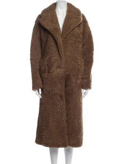 Pre-owned A.l.c Shearling Faux Fur Coat In Brown