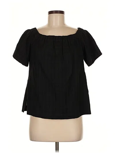 Pre-owned A.l.c Short Sleeve Blouse In Black