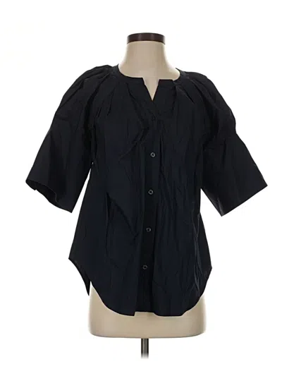 Pre-owned A.l.c Short Sleeve Blouse In Black