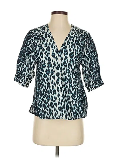 Pre-owned A.l.c Short Sleeve Blouse In Blue