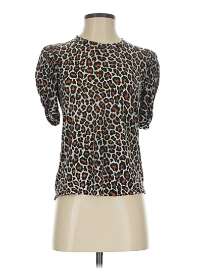 Pre-owned A.l.c Short Sleeve Blouse In Brown