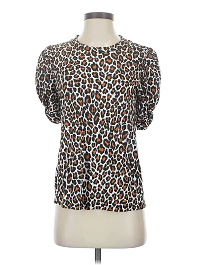 Pre-owned A.l.c Short Sleeve Blouse In Brown
