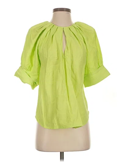 Pre-owned A.l.c Short Sleeve Blouse In Green