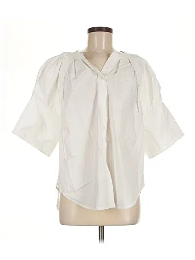 Pre-owned A.l.c Short Sleeve Blouse In Ivory