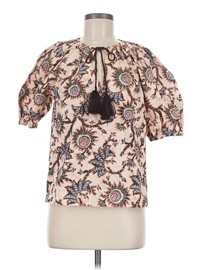 Pre-owned A.l.c Short Sleeve Blouse In Ivory