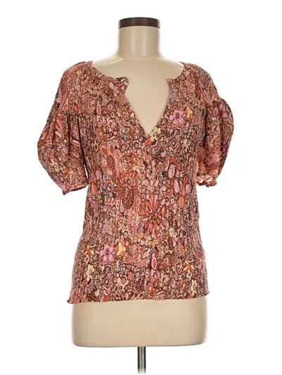 Pre-owned A.l.c Short Sleeve Blouse In Orange