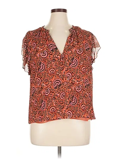 Pre-owned A.l.c Short Sleeve Blouse In Orange