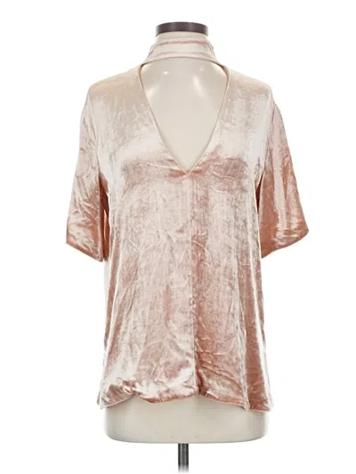 Pre-owned A.l.c Short Sleeve Blouse In Silver