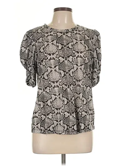 Pre-owned A.l.c Short Sleeve Blouse In Silver