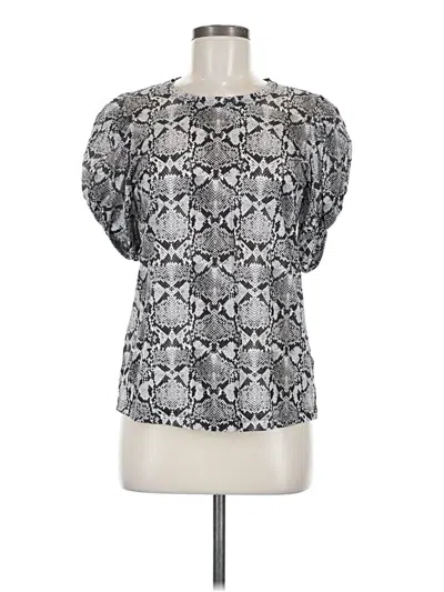 Pre-owned A.l.c Short Sleeve Blouse In Silver
