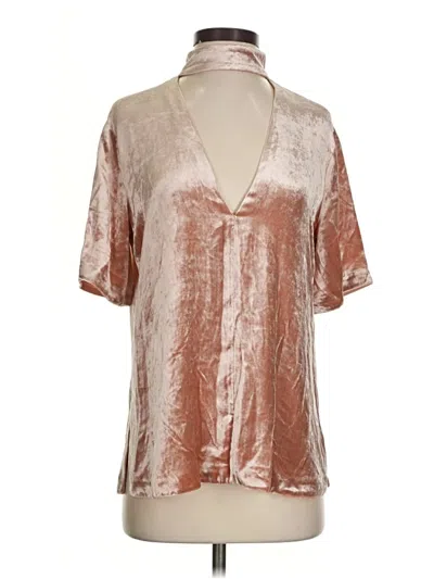 Pre-owned A.l.c Short Sleeve Blouse In Silver