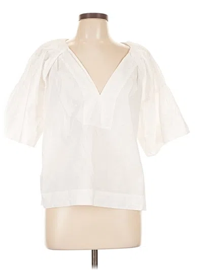 Pre-owned A.l.c Short Sleeve Blouse In White