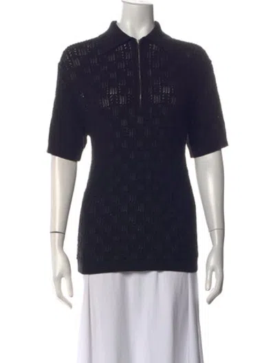 Pre-owned A.l.c Short Sleeve Polo In Black