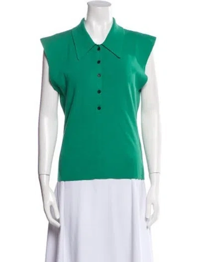 Pre-owned A.l.c Short Sleeve Polo In Green