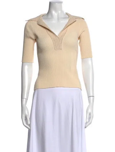 Pre-owned A.l.c Short Sleeve Polo In Neutral